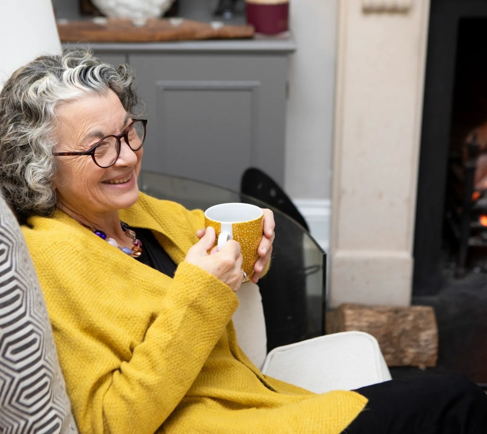 Older Australian woman spending time with a friendly support worker at home
